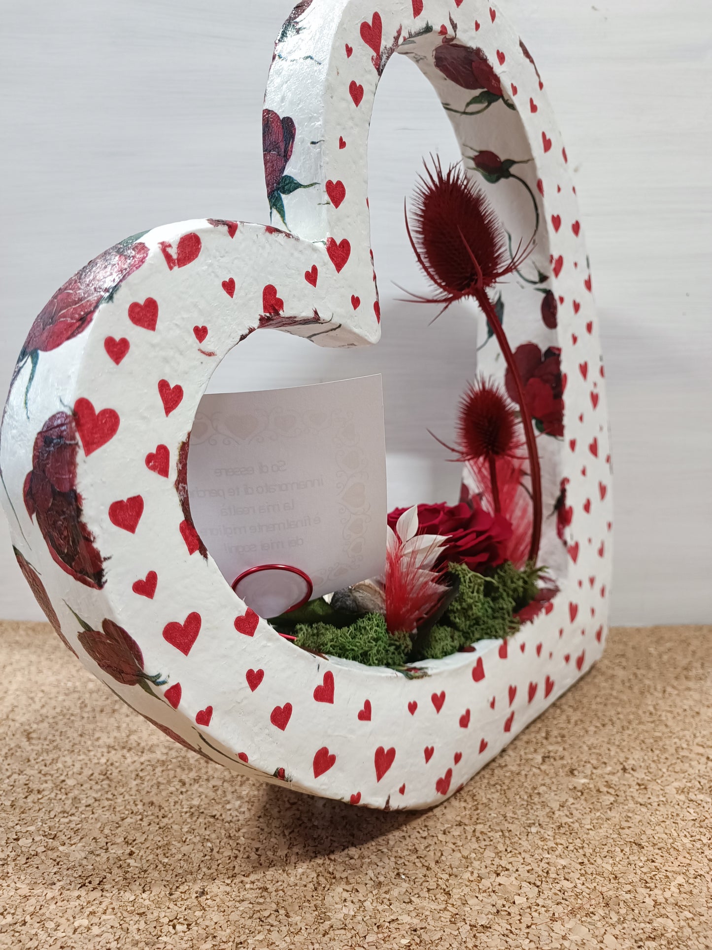 Cuore con rosa stabilizzata COD: 055