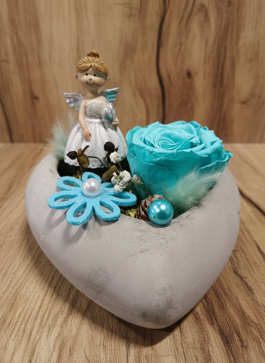 Composizione con rosa stabilizzata