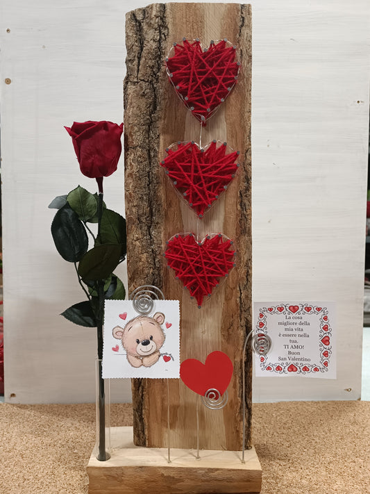 Decorazione con rosa stabilizzata COD: 001