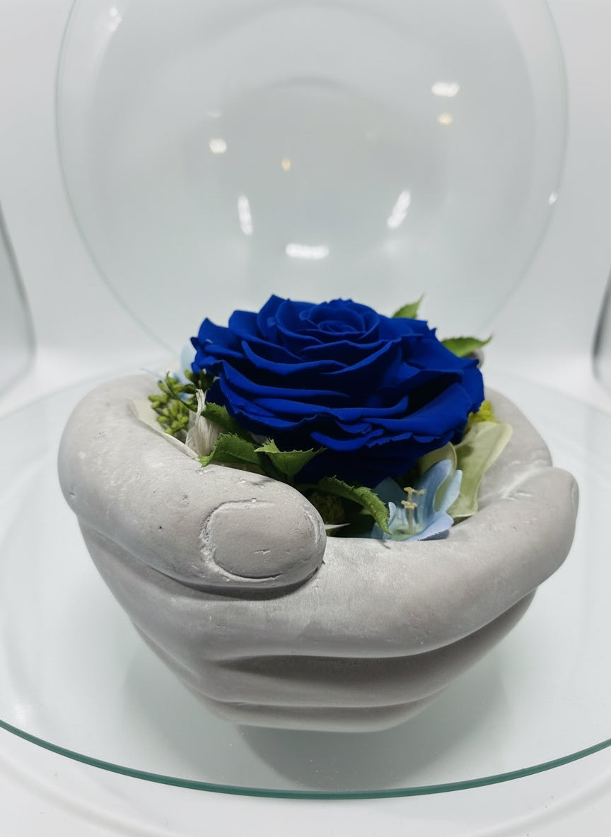 Composizione con rosa stabilizzata