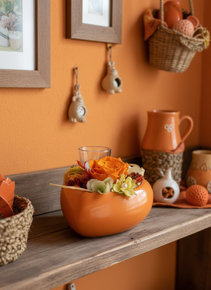 Composizione con rosa stabilizzata