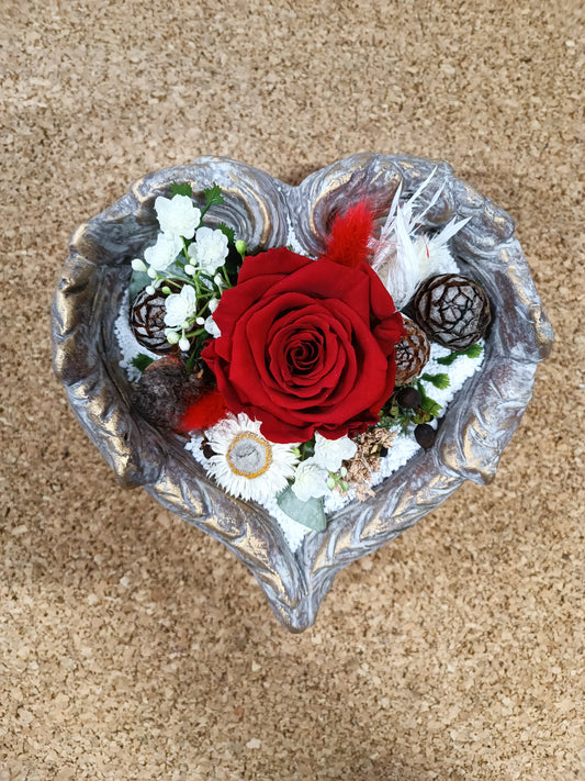 Cuore con rosa stabilizzata COD: 023