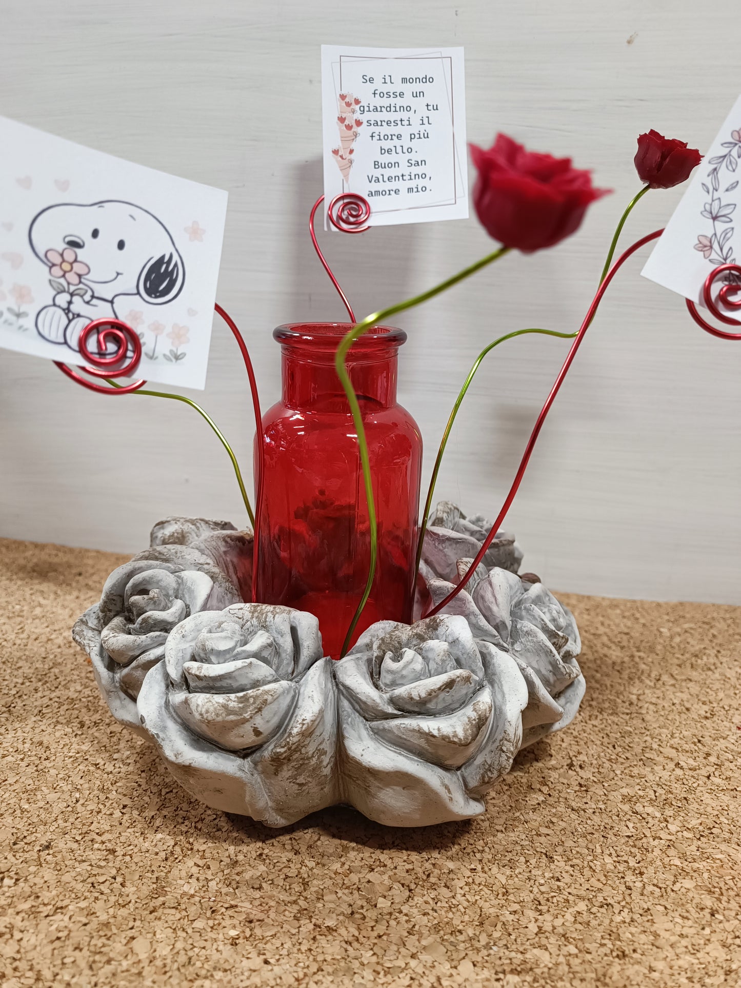 Composizione con rosa fresca COD: 058
