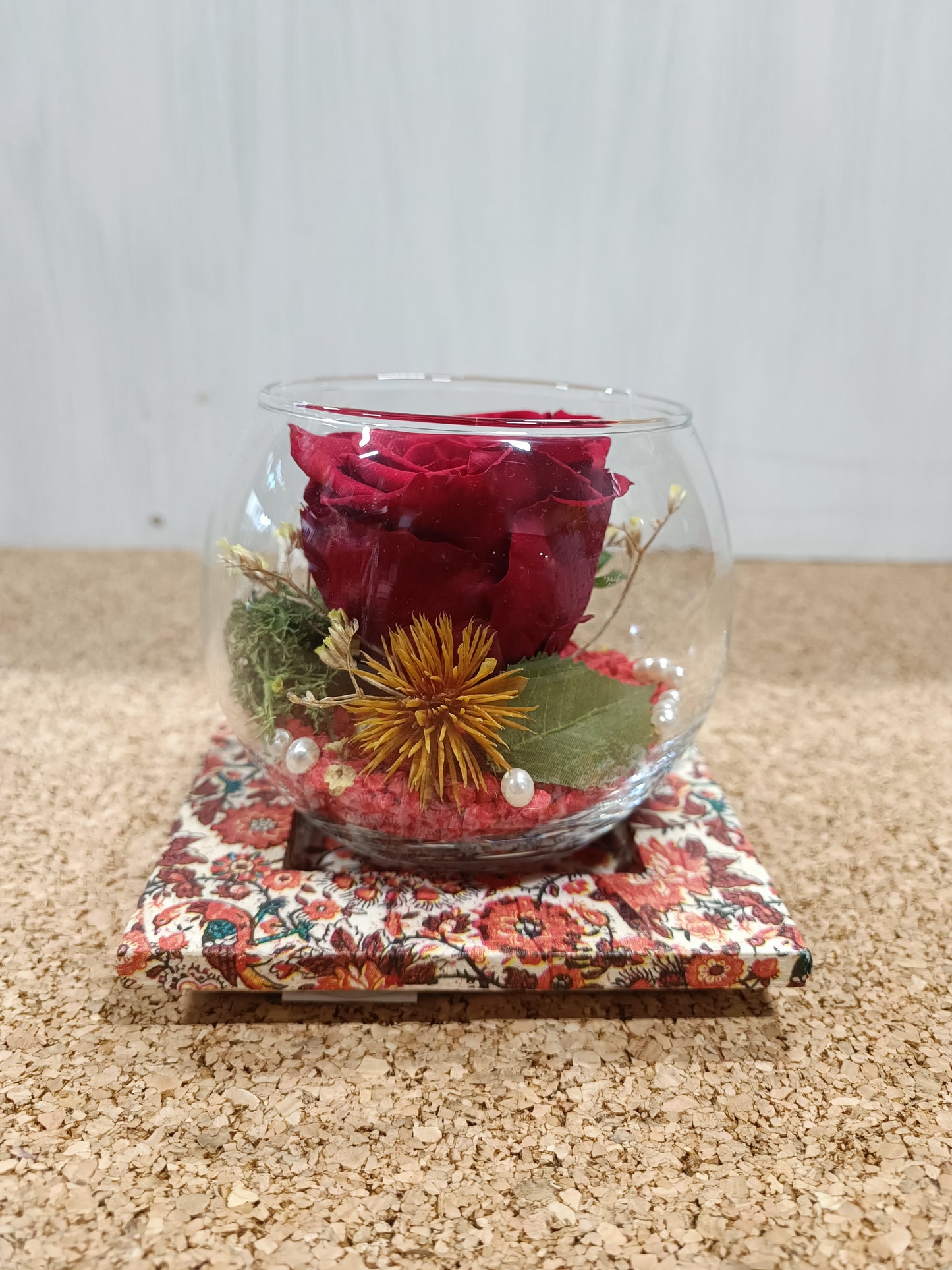 Sfera con rosa stabilizzata COD: 043