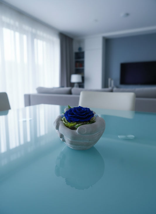 Composizione con rosa stabilizzata