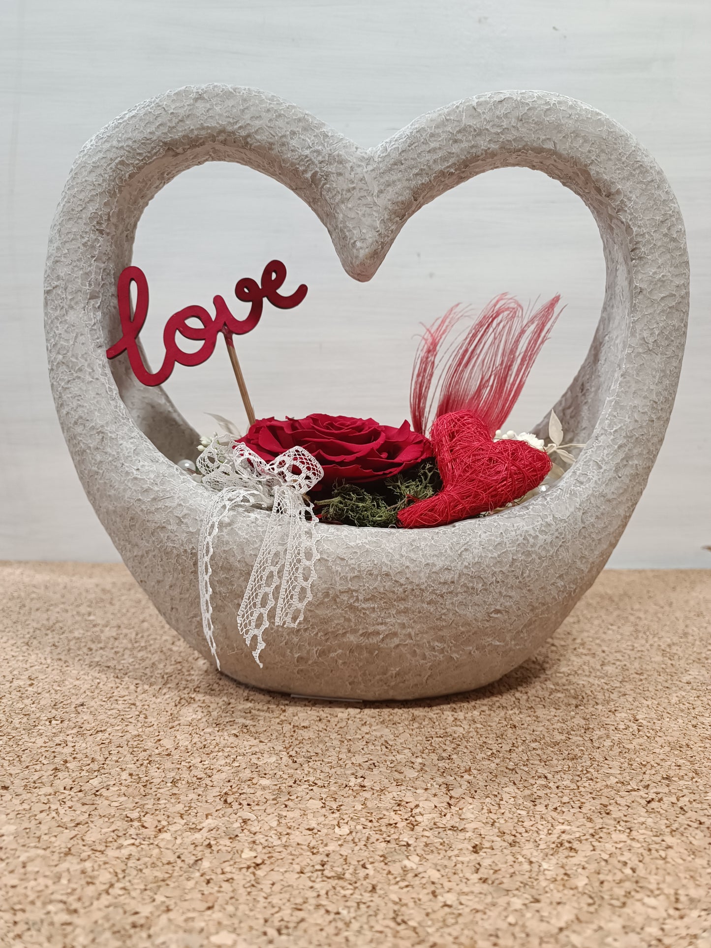 Cuore con rosa stabilizzata COD: 005