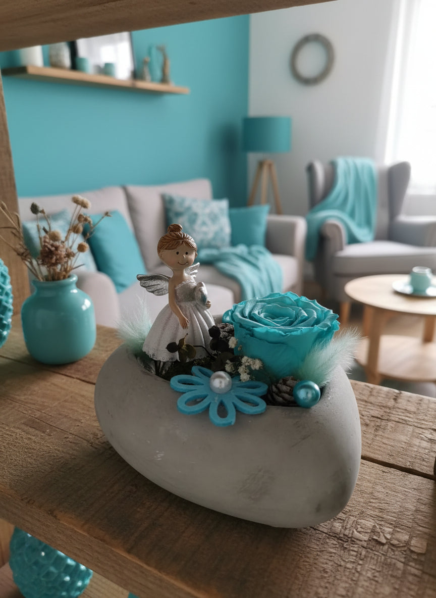 Composizione con rosa stabilizzata