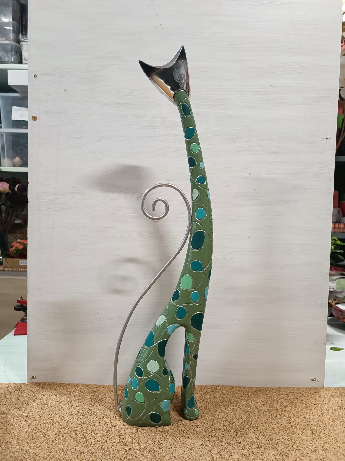 Gatto decorativo pitturato a mano COD: 053