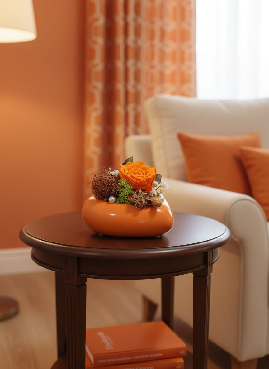 Composizione con rosa stabilizzata