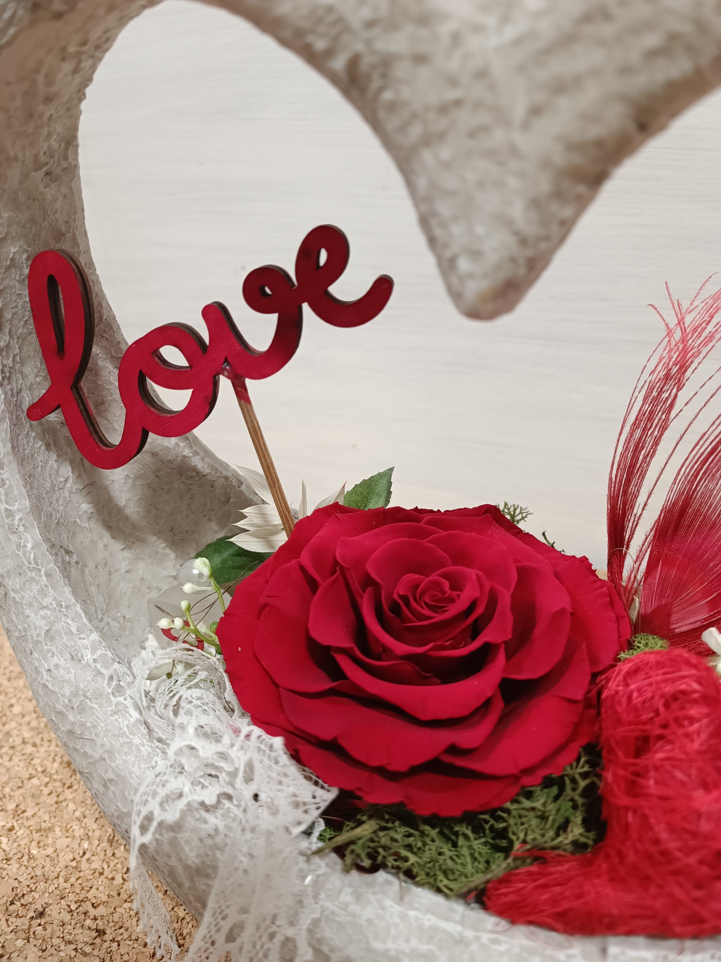 Cuore con rosa stabilizzata COD: 005